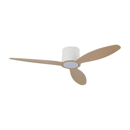 ZEVENTI - Dimbare LED-plafondventilator VENTORA LED/24W/230V 3000/4000/6000K Wi-Fi Tuya wit/eiken + afstandsbediening