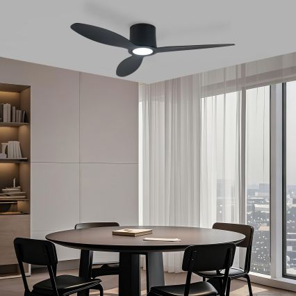 ZEVENTI - LED-dimbare plafondventilator VENTORA LED/24W/230V 3000/4000/6000K Wi-Fi Tuya zwart + afstandsbediening