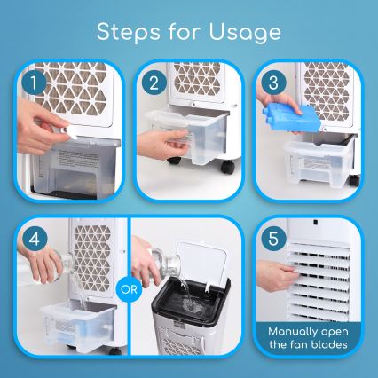 ZEVENTI - Luchtkoeler ARCTIC 60W/230V zwart/wit