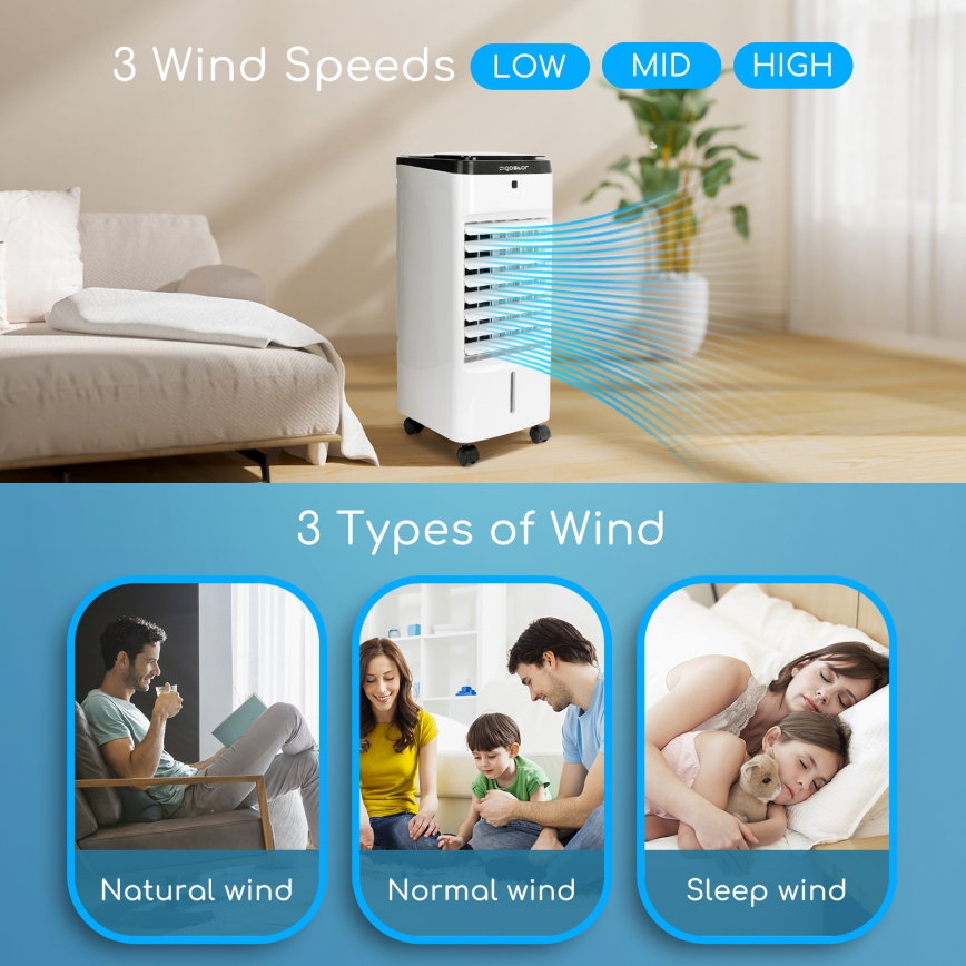 ZEVENTI - Luchtkoeler ARCTIC 60W/230V zwart/wit