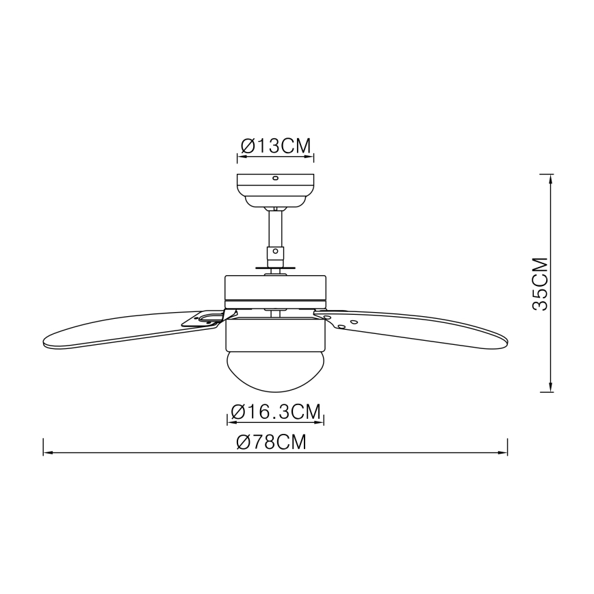ZEVENTI - Plafondventilator FAMARA 1xE14/60W/230V wit