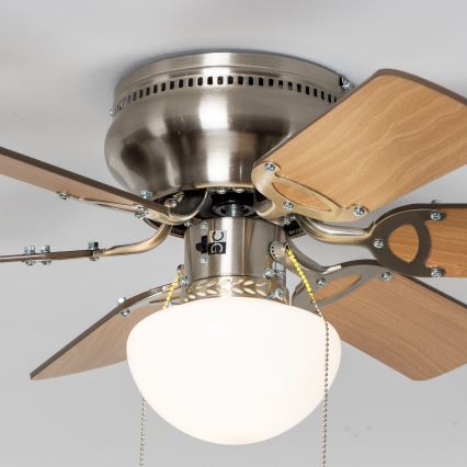 ZEVENTI - Plafondventilator GALDANA 1xE27/60W/230V bruin/beige