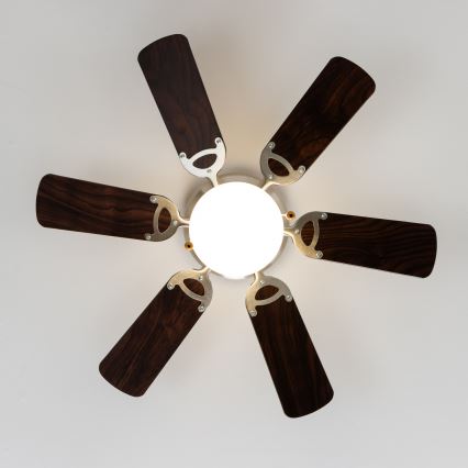 ZEVENTI - Plafondventilator GALDANA 1xE27/60W/230V bruin/beige