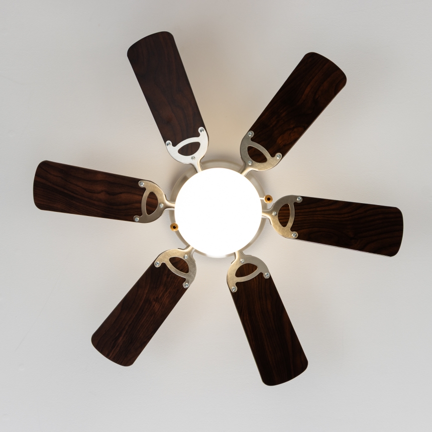 ZEVENTI - Plafondventilator GALDANA 1xE27/60W/230V bruin/beige