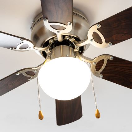 ZEVENTI - Plafondventilator GALDANA 1xE27/60W/230V bruin/beige