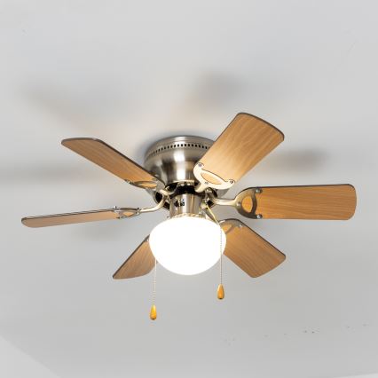 ZEVENTI - Plafondventilator GALDANA 1xE27/60W/230V bruin/beige