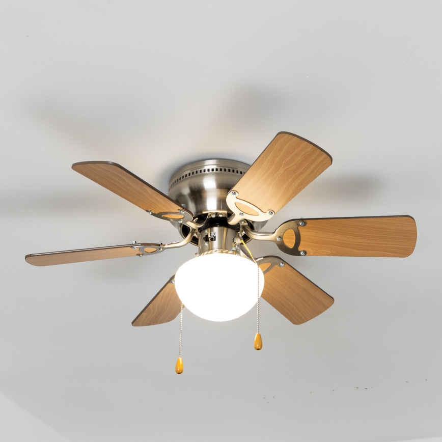 ZEVENTI - Plafondventilator GALDANA 1xE27/60W/230V bruin/beige