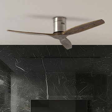 ZEVENTI - Plafondventilator SPELLO Wi-Fi Tuya mat chroom/eik + afstandsbediening