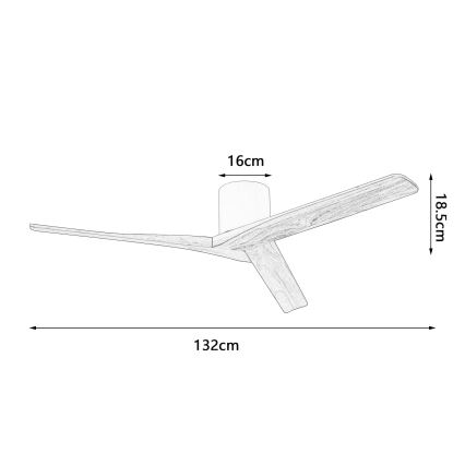 ZEVENTI - Plafondventilator VELLON Wi‑Fi Tuya wit/paulownia + afstandsbediening