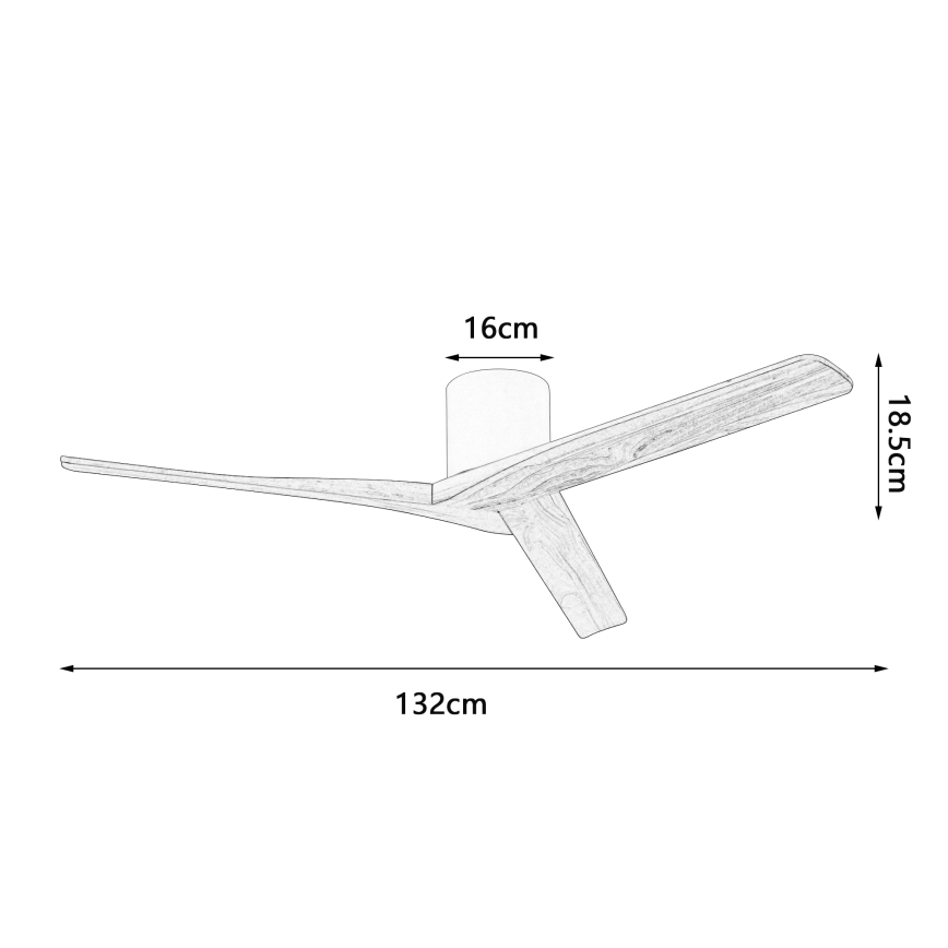 ZEVENTI - Plafondventilator VELLON Wi-Fi Tuya zwart/walnoot + afstandsbediening