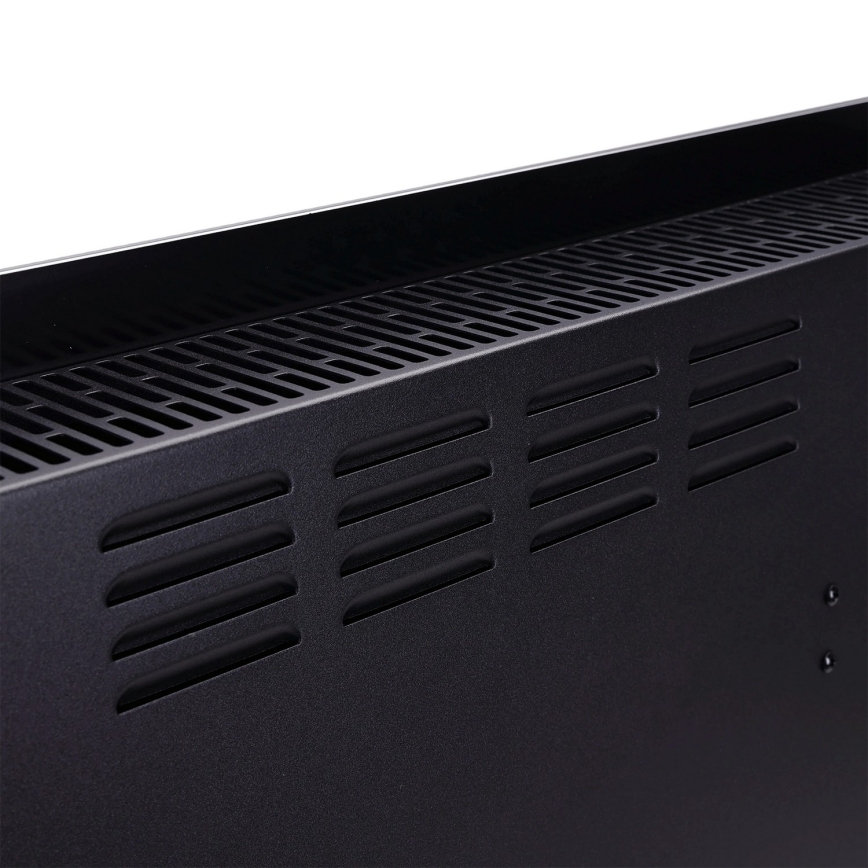 ZEVENTI - Slimme wandgemonteerde elektrische directe kachel/convector met LCD-display 1000/2000W/230V Wi-Fi zwart
