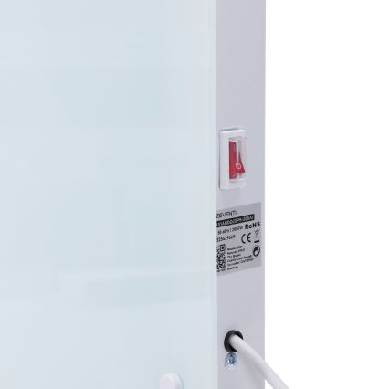 ZEVENTI - Slimme wandgemonteerde elektrische directe verwarming/convectorkachel met LCD-display 1000/2000W/230V Wi‑Fi wit