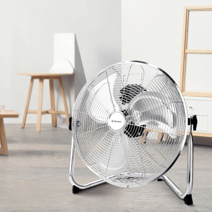 ZEVENTI - Vloerventilator FLOW 60W/230V 44,5 cm glanzend chroom