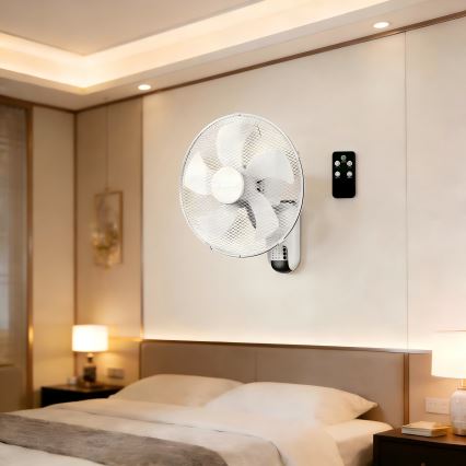 ZEVENTI - Wandventilator FANNY 45W/230V Ø 41 cm wit + afstandsbediening