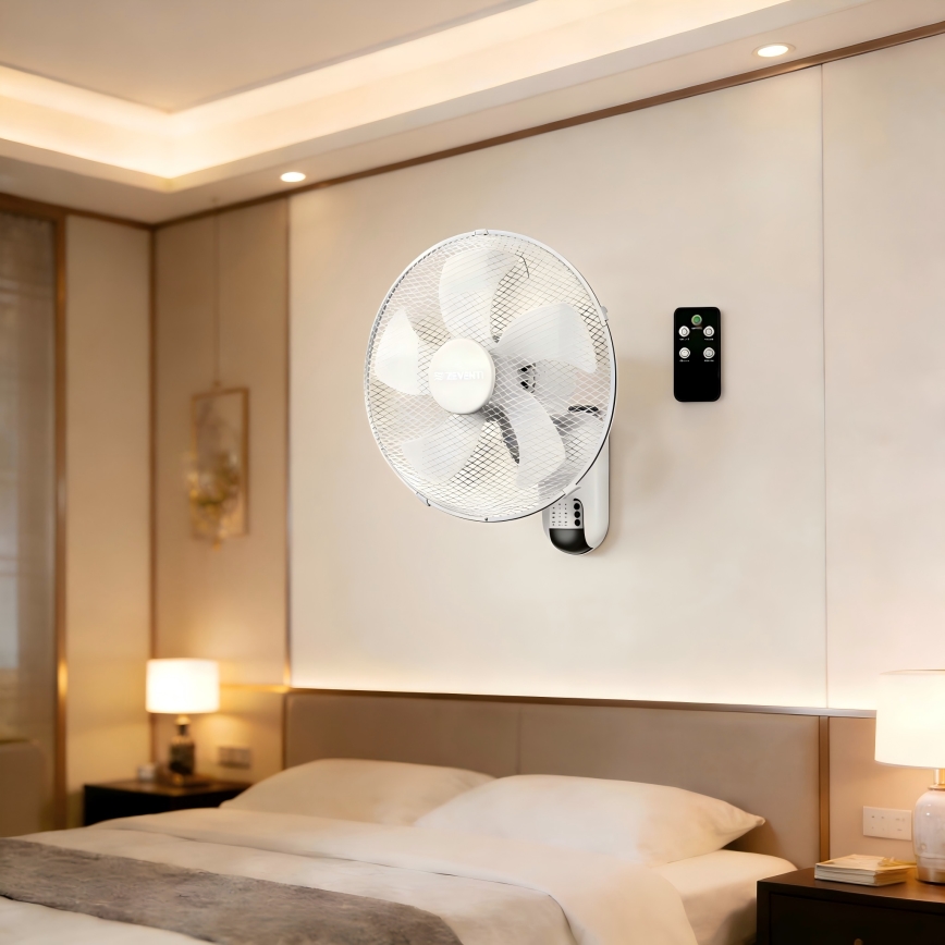 ZEVENTI - Wandventilator FANNY 45W/230V Ø 41 cm wit + afstandsbediening