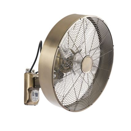 ZEVENTI - Wandventilator FANNY 50W/230V Ø 45 cm bronskleurig + afstandsbediening