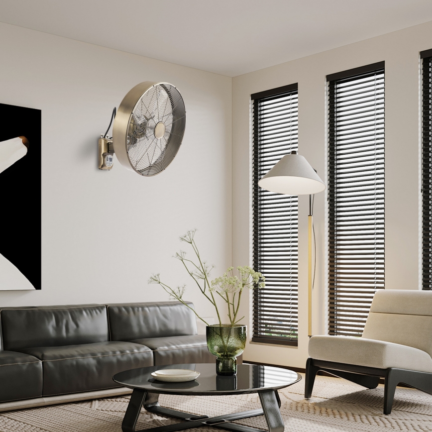 ZEVENTI - Wandventilator FANNY 50W/230V bronskleurig + afstandsbediening