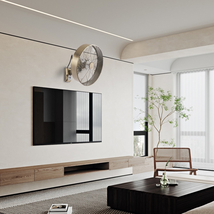 ZEVENTI - Wandventilator FANNY 50W/230V bronskleurig + afstandsbediening