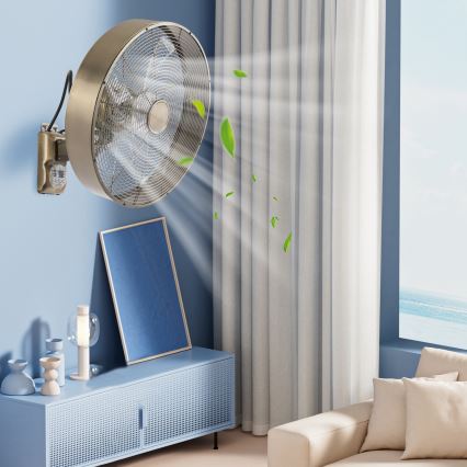 ZEVENTI - Wandventilator FANNY 50W/230V bronskleurig + afstandsbediening