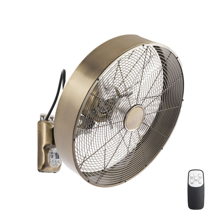 ZEVENTI - Wandventilator FANNY 50W/230V bronskleurig + afstandsbediening