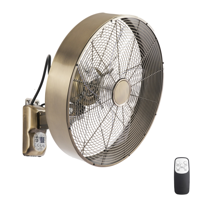ZEVENTI - Wandventilator FANNY 50W/230V bronskleurig + afstandsbediening