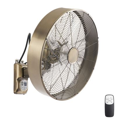 ZEVENTI - Wandventilator FANNY 50W/230V bronskleurig + afstandsbediening