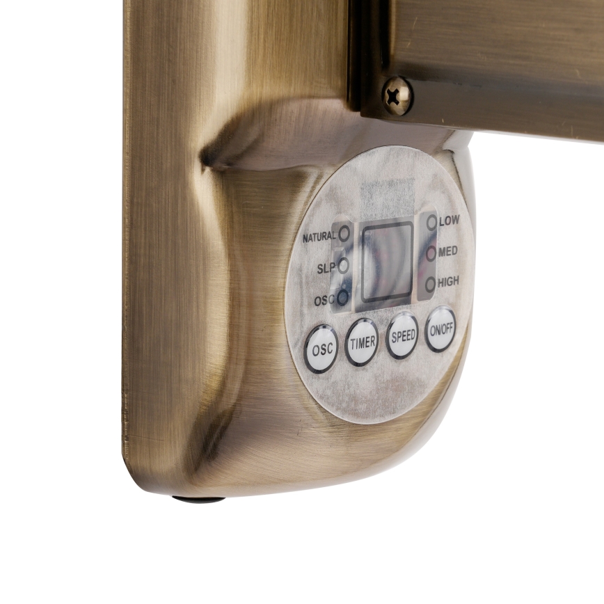 ZEVENTI - Wandventilator FANNY 50W/230V bronskleurig + afstandsbediening