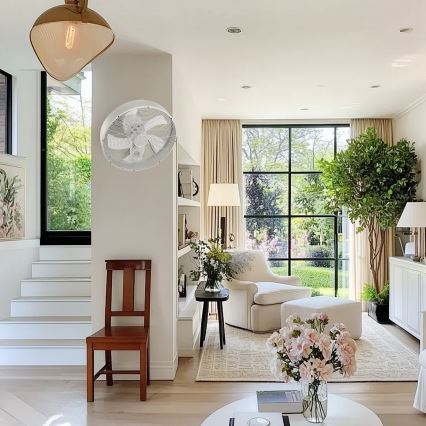 ZEVENTI - Wandventilator FANNY 50W/230V mat chroom + afstandsbediening