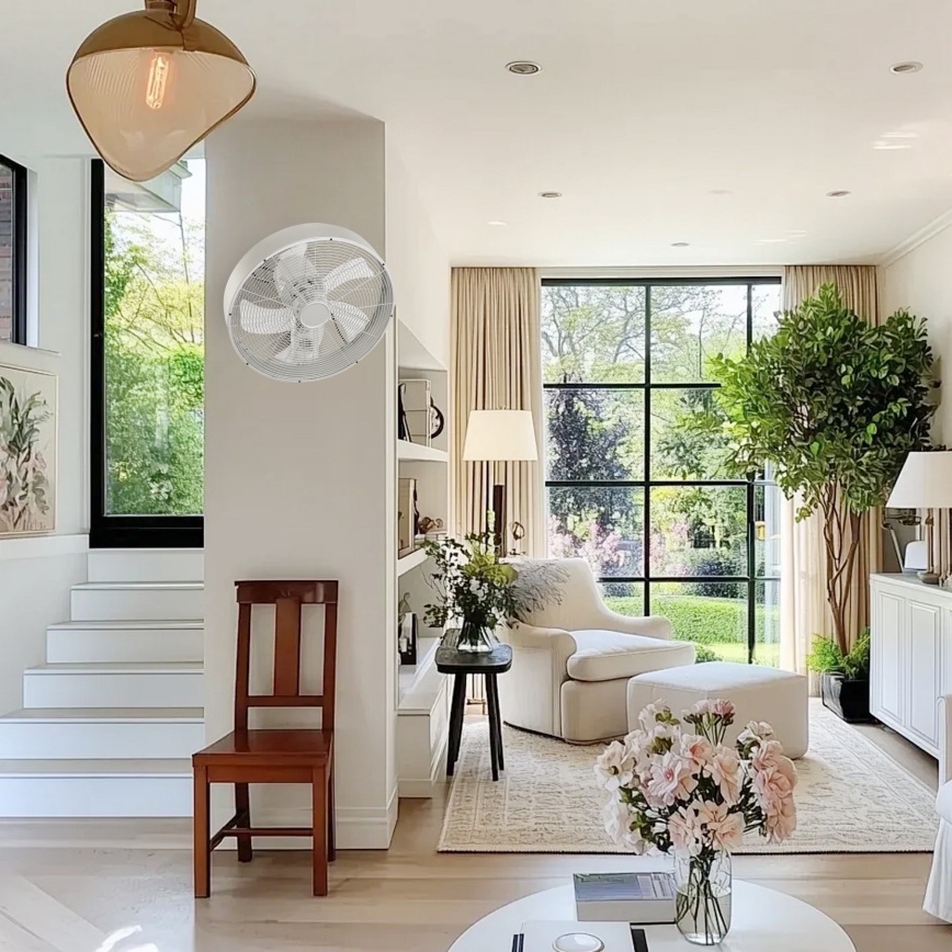 ZEVENTI - Wandventilator FANNY 50W/230V mat chroom + afstandsbediening