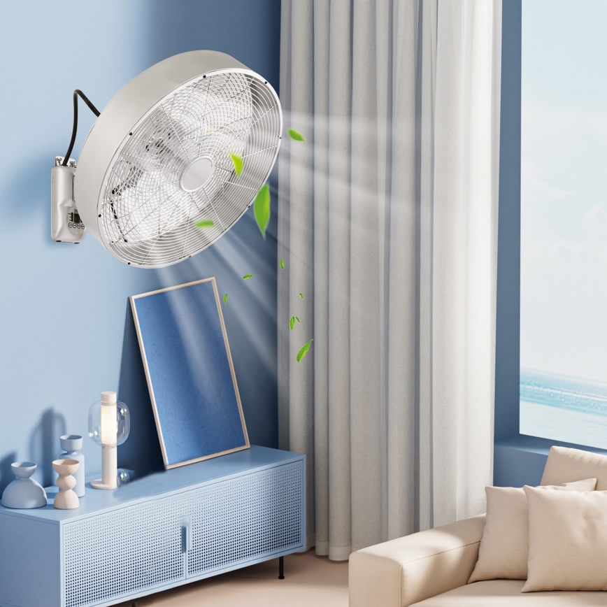 ZEVENTI - Wandventilator FANNY 50W/230V mat chroom + afstandsbediening