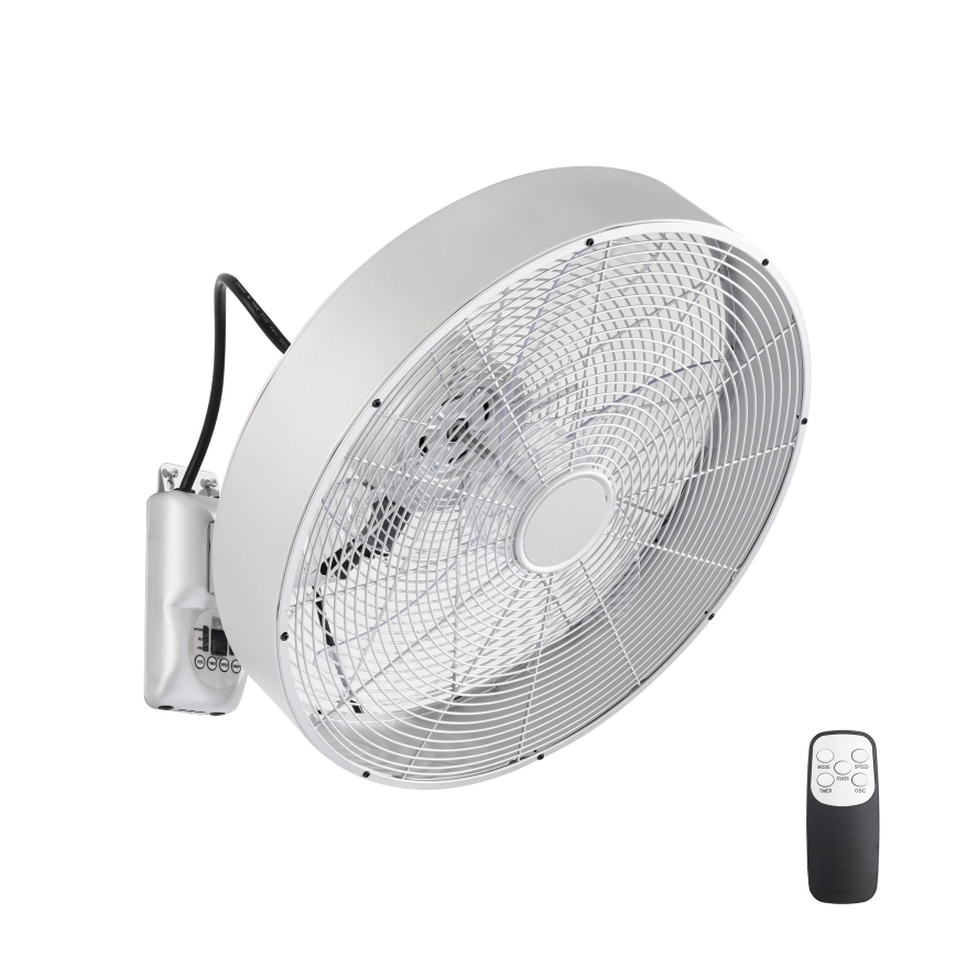 ZEVENTI - Wandventilator FANNY 50W/230V mat chroom + afstandsbediening