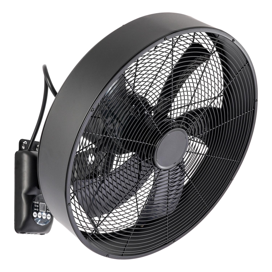 ZEVENTI - Wandventilator FANNY 50W/230V zwart + afstandsbediening