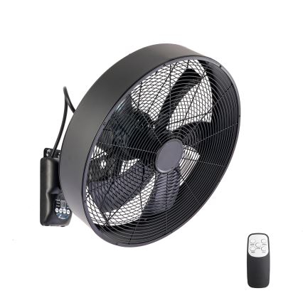 ZEVENTI - Wandventilator FANNY 50W/230V zwart + afstandsbediening