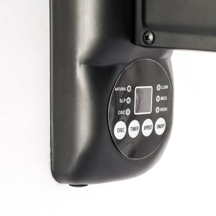 ZEVENTI - Wandventilator FANNY 50W/230V zwart + afstandsbediening