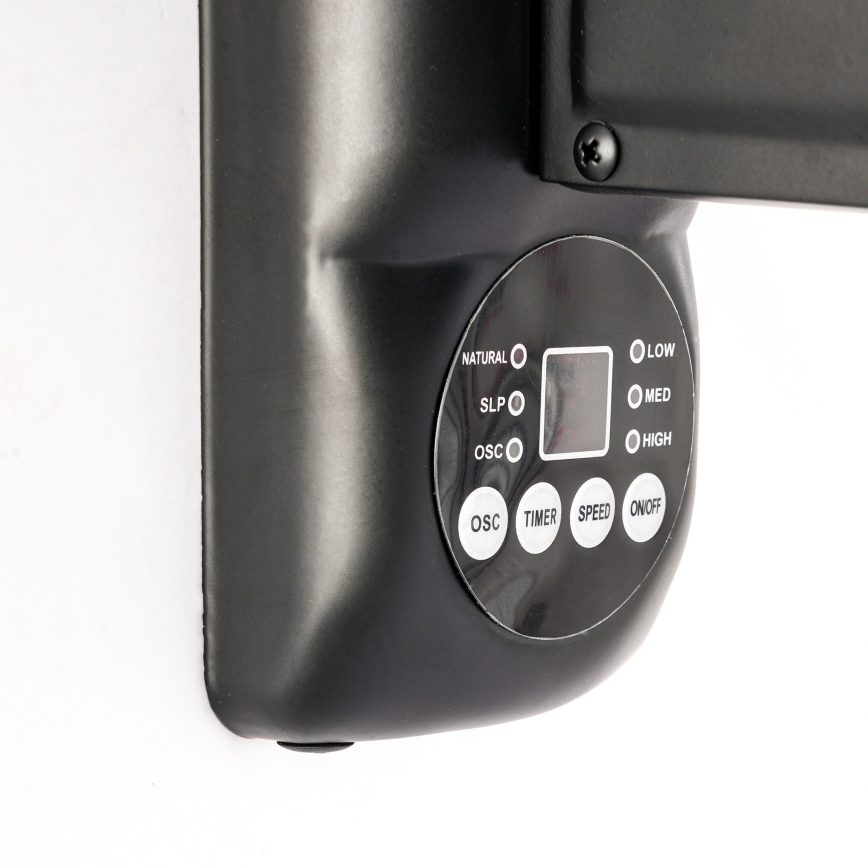 ZEVENTI - Wandventilator FANNY 50W/230V zwart + afstandsbediening