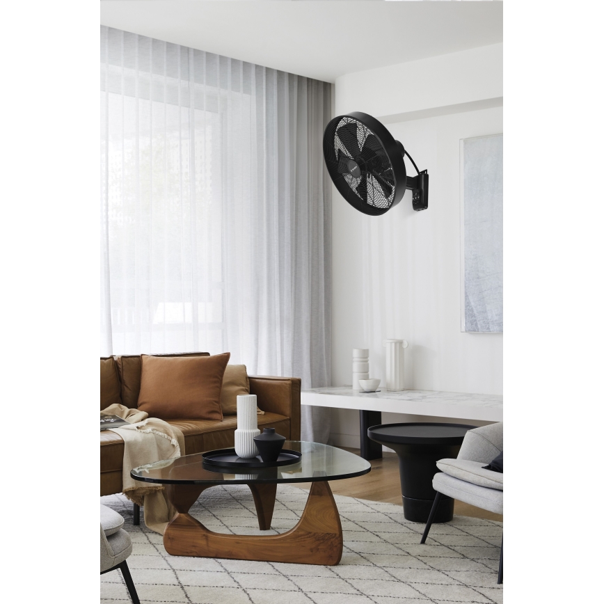 ZEVENTI - Wandventilator FREEZE 50W/230V diameter 40 cm zwart + afstandsbediening