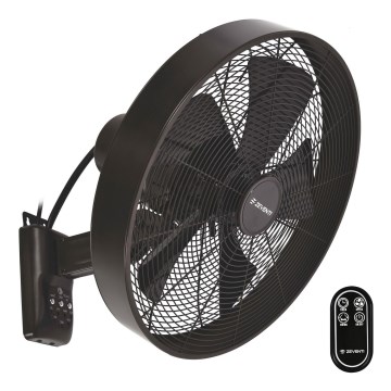 ZEVENTI - Wandventilator FREEZE 50W/230V diameter 40 cm zwart/bruin + afstandsbediening