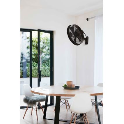 ZEVENTI - Wandventilator FREEZE 50W/230V diameter 40 cm zwart/bruin + afstandsbediening
