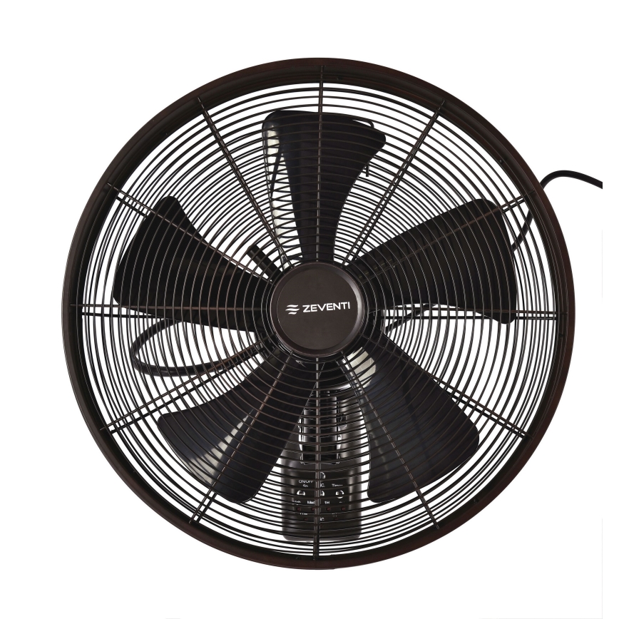 ZEVENTI - Wandventilator FREEZE 50W/230V diameter 40 cm zwart/bruin + afstandsbediening