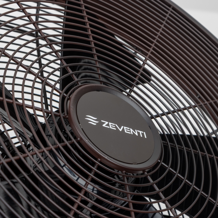 ZEVENTI - Wandventilator FREEZE 50W/230V diameter 40 cm zwart/bruin + afstandsbediening
