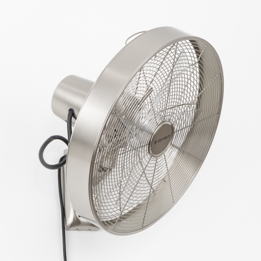 ZEVENTI - Wandventilator FREEZE 50W/230V Ø 45 cm mat chroom + afstandsbediening