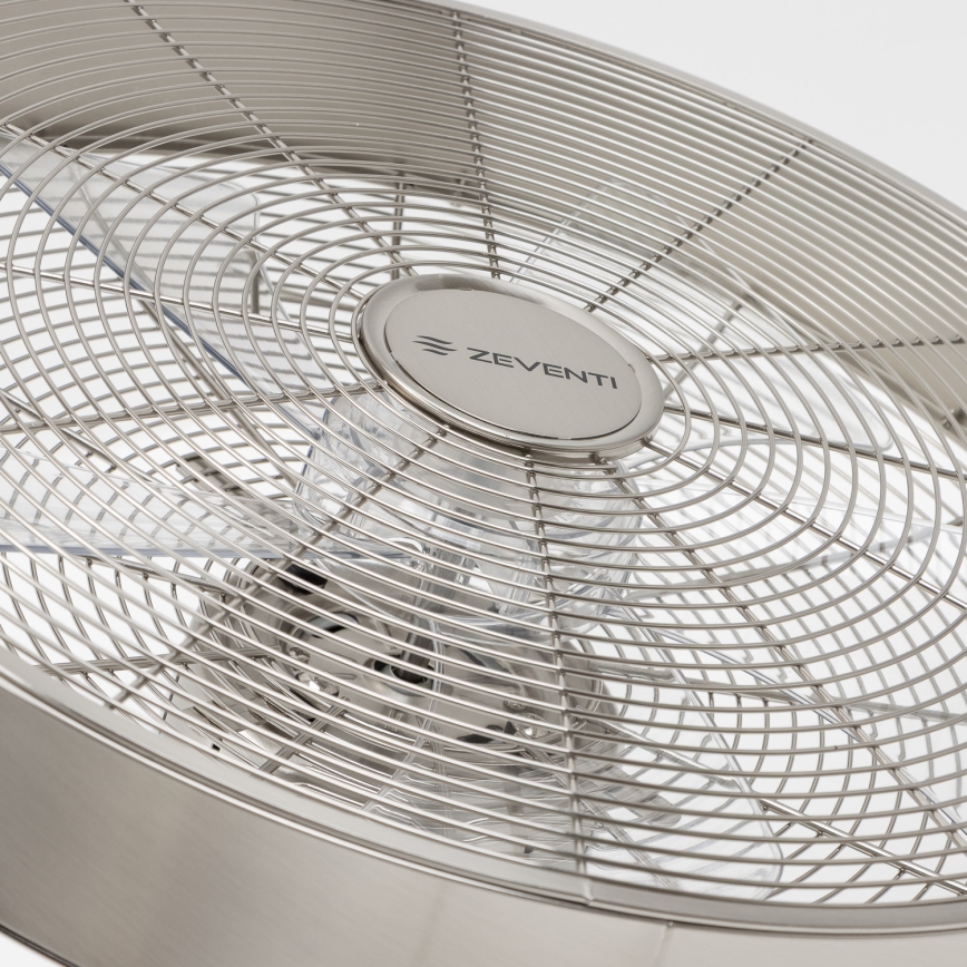 ZEVENTI - Wandventilator FREEZE 50W/230V Ø 45 cm mat chroom + afstandsbediening