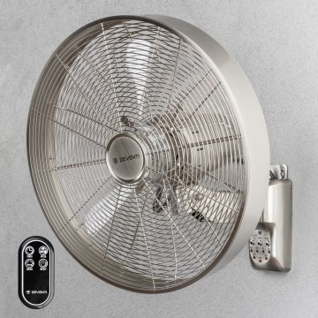 ZEVENTI - Wandventilator FREEZE 50W/230V Ø 45 cm mat chroom + afstandsbediening
