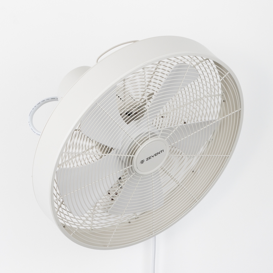 ZEVENTI - Wandventilator FREEZE 50W/230V Ø 45 cm wit + afstandsbediening