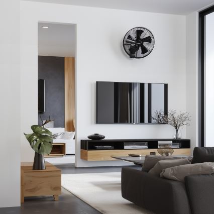 ZEVENTI - Wandventilator FREEZE 50W/230V Ø 45 cm zwart + afstandsbediening