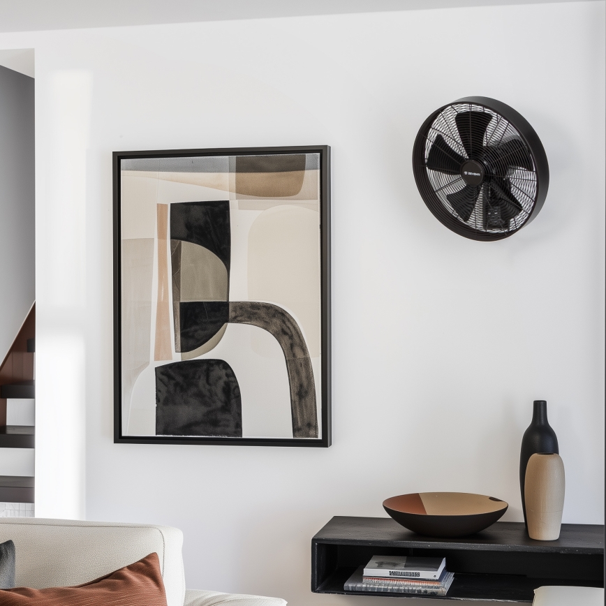 ZEVENTI - Wandventilator FREEZE 50W/230V Ø 45 cm zwart + afstandsbediening