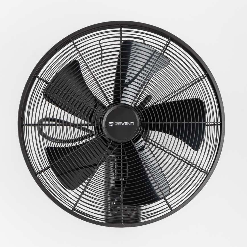 ZEVENTI - Wandventilator FREEZE 50W/230V Ø 45 cm zwart + afstandsbediening