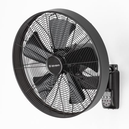 ZEVENTI - Wandventilator FREEZE 50W/230V Ø 45 cm zwart + afstandsbediening