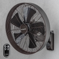 ZEVENTI - Wandventilator FREEZE 50W/230V Ø 45 cm zwart/bruin + afstandsbediening