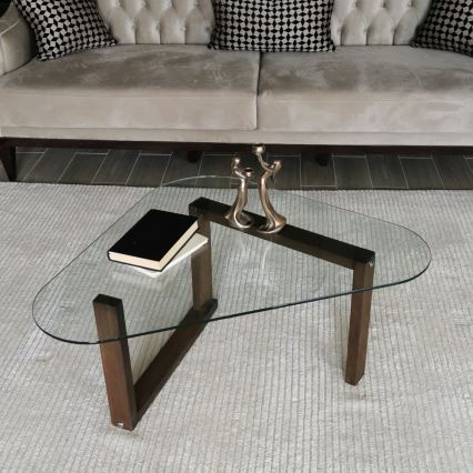 Zijtafel CAM 41x96 cm bruin/doorzichtig
